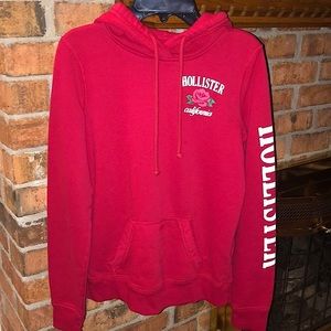 Hollister Girls Hoodie Flower Graphic Red XS
